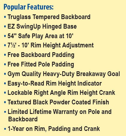 HangTime 6" Adjustable Height Basketball Systems by Bison Athletic
