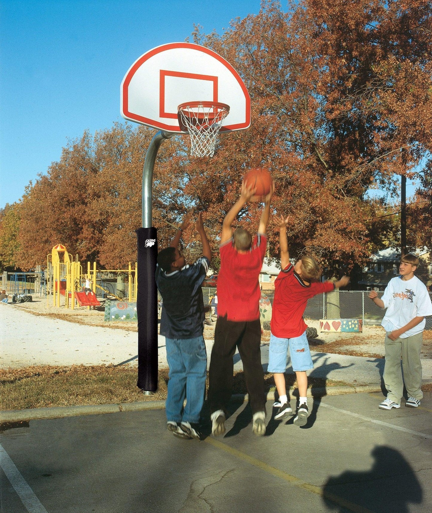 4-1/2" Heavy Duty Finished Aluminum Fan Playground Basketball System by Bison Athletic