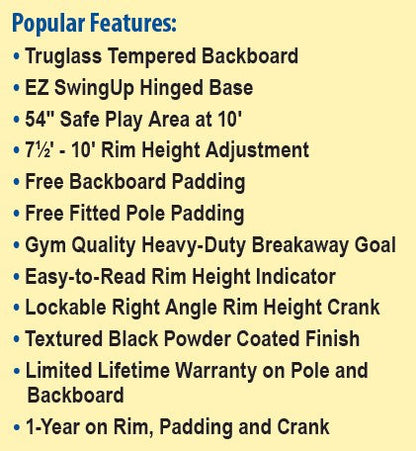 HangTime 6" Adjustable Height Basketball Systems by Bison Athletic