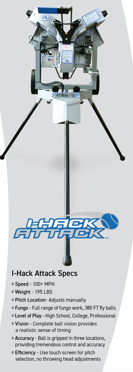 I-Hack Attack by Sports Attack Baseball Pitching Machine - Full View