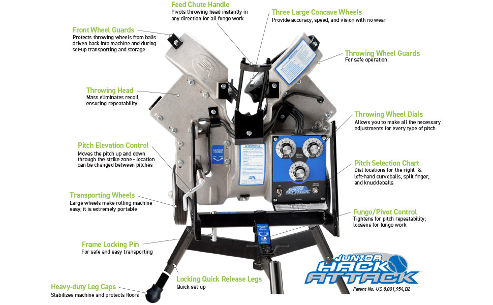Junior Hack Attack | Baseball Pitching Machine ⚾️ by Sports Attack | Free Shipping