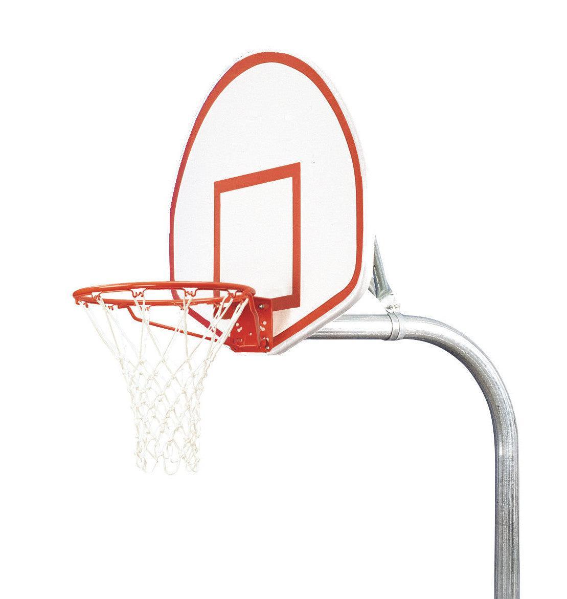 3-1/2" Tough Duty Finished Aluminum Fan Playground Basketball System by Bison Athletic
