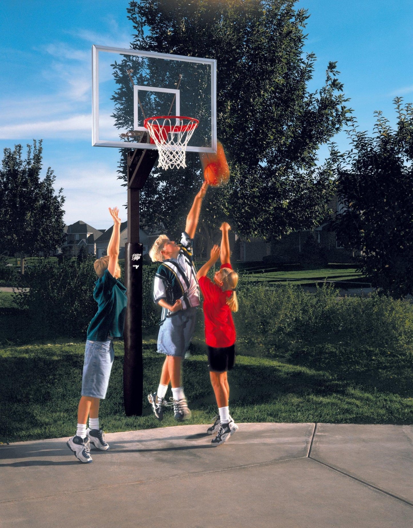 All Conference QwikChange 4" Adjustable Basketball System by Bison Athletic