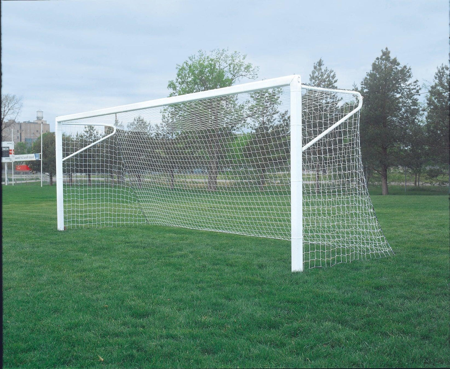 ShootOut 4" Square Aluminum Permanent/Semi Permanent Soccer Goals by Bison Athletic